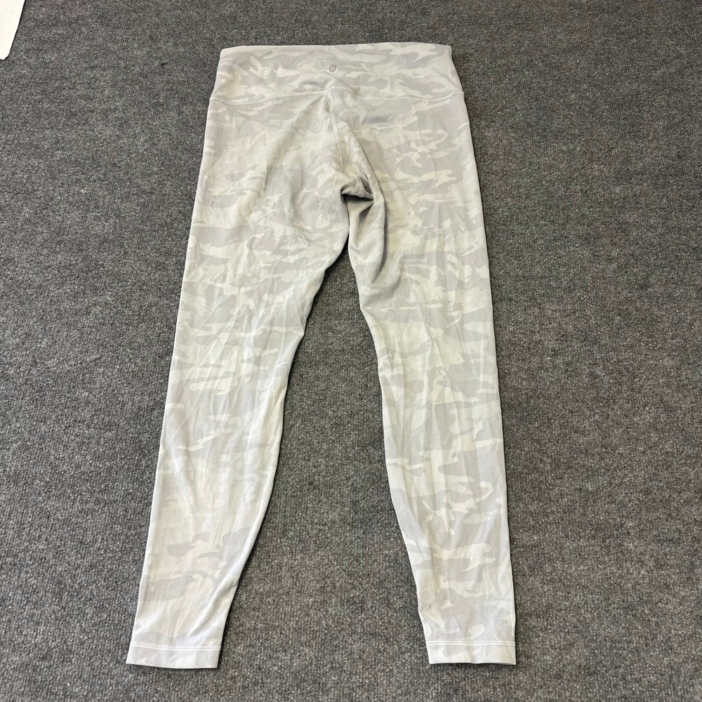 Lululemon Leggings Womens Size 6 Grey Camo Ribbed High Rise Athletic Yoga Pants